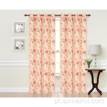 Cortinas de fios elegantes para quartos bordados painel